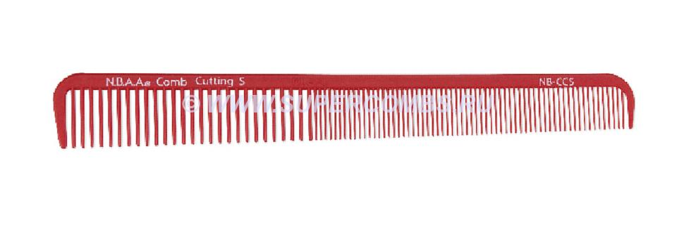 Расчёска для стрижек Люкс N.B.A.A. Cutting Comb S NB-CCS, тонкая, красная