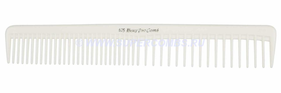 Расчёска для стрижки Beuy Pro 105 Dry Cut Comb, белая, мягкая