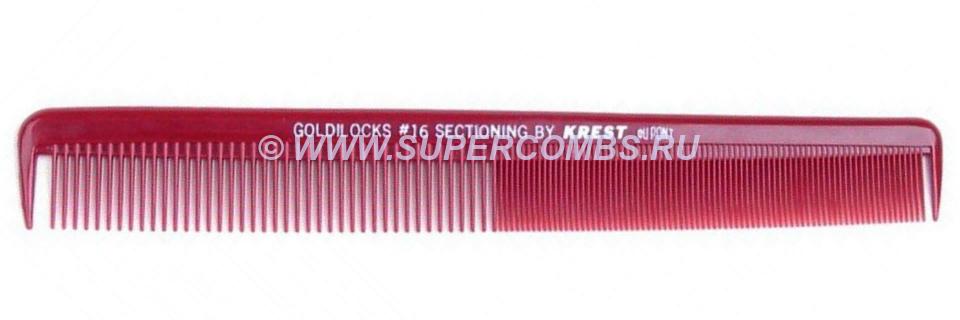 Расчёска для отделения секций Krest Goldilocks G16 Styler Comb, отделительный зубец, бордовая
