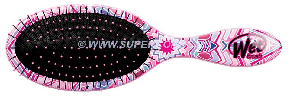 Бережная щётка для спутанных волос WetBrush Original Detangler BOHO CHIC Pink, розовая