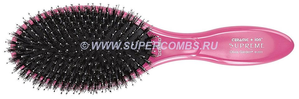 Щётка для волос Olivia Garden Ceramic+Ion Supreme Combo Pink, темно розовая
