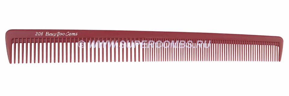 Расчёска для стрижки Beuy Pro 201 Barbering Comb, красная, упругая
