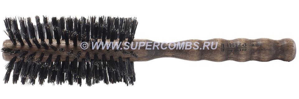 Брашинг с удлинённой ручкой Ibiza Hair H2, натуральная щетина и карбоновое волокно, 55 мм